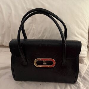 Black Satchel with Gold Accent